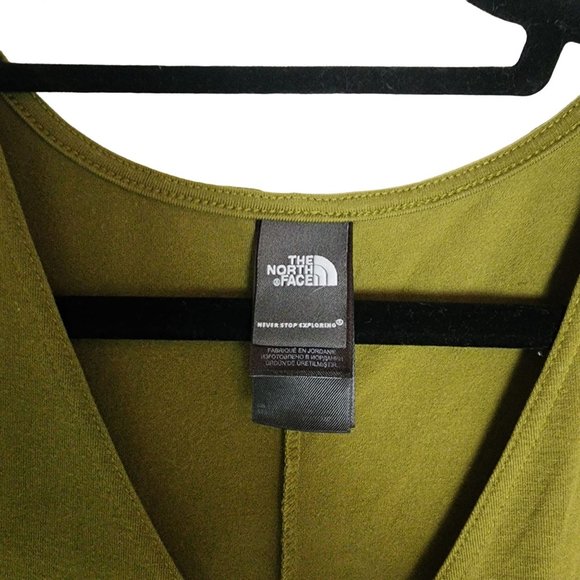 The North Face Kayla Olive Floral Wrap Jersey Pocket Midi Dress Sz S - Picture 3 of 4